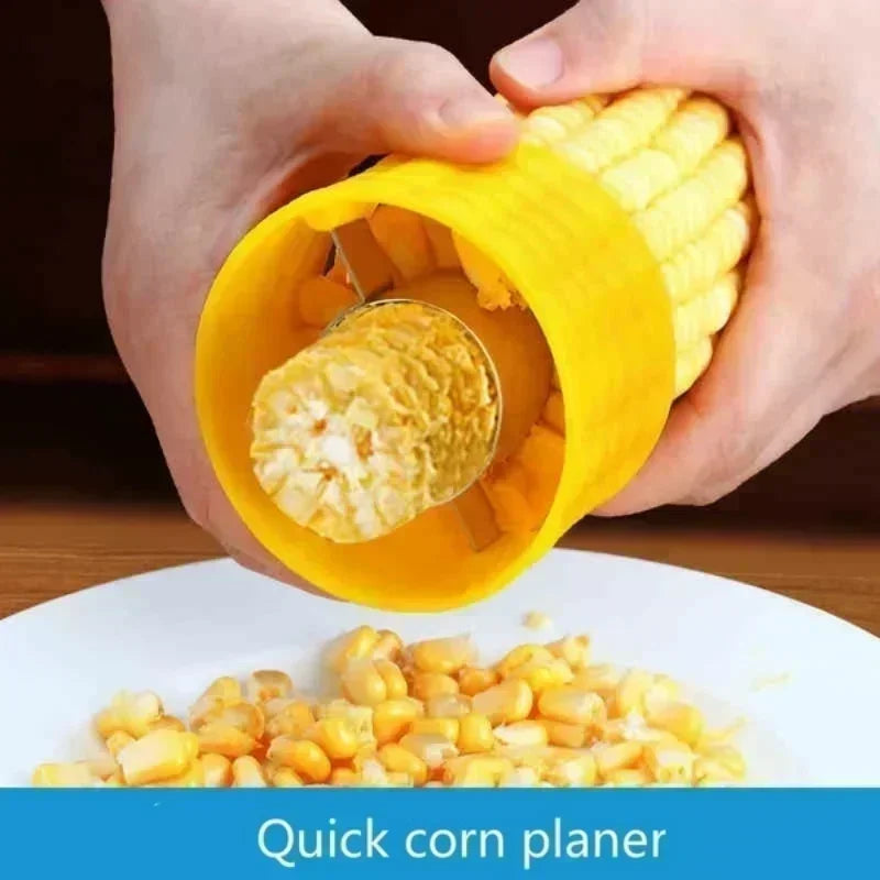 Stainless Steel Corn Thresher Manual Rotary Plastic Corn Plow Creative Corn Husking Separator Gadgets New Kitchen Making Tools