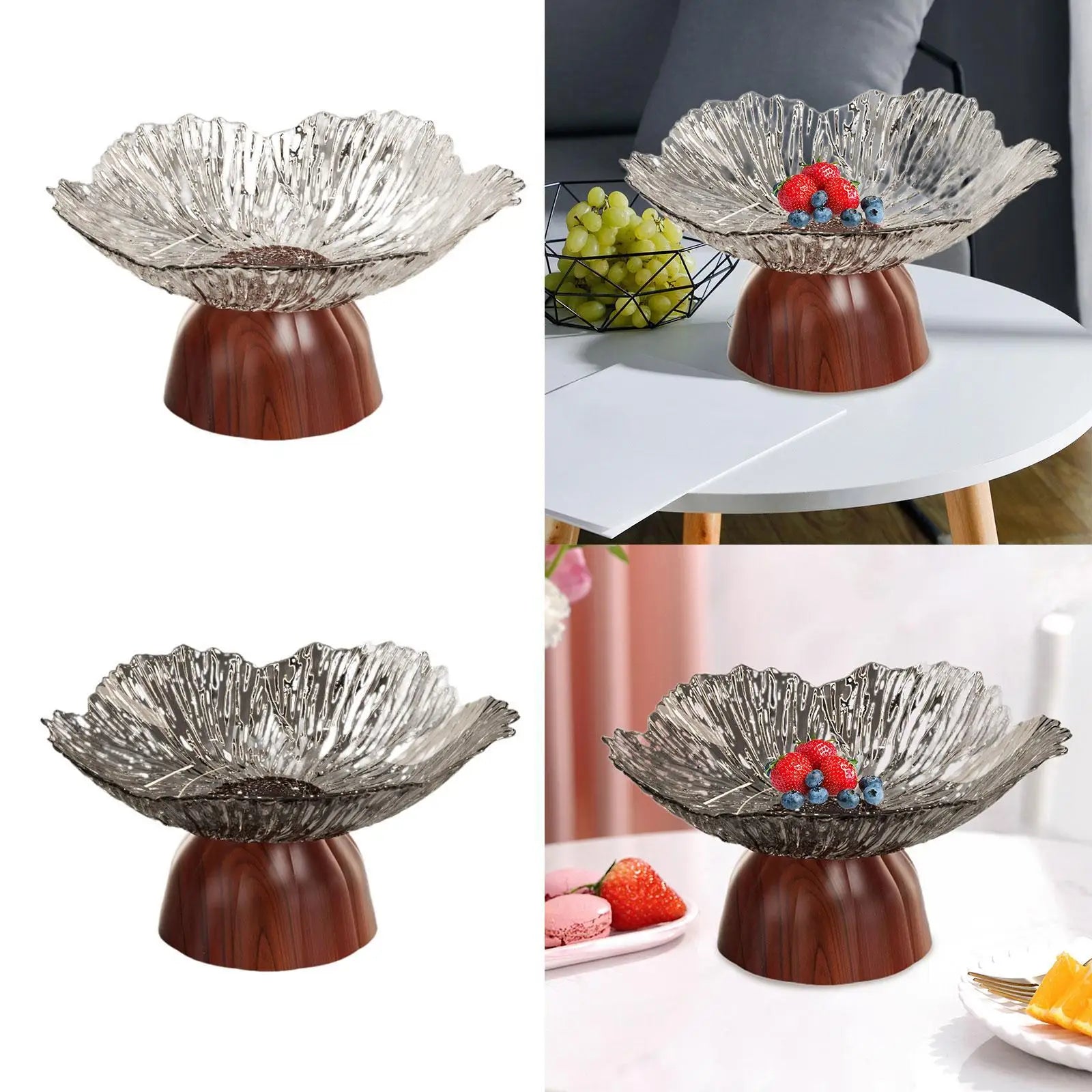 Pedestal Fruit Bowl Snack Holder for Kitchen Counter Living Room Wedding