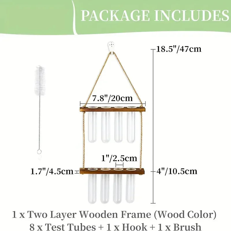 Creative green radish hydroponic plant glass transparent vase flower arrangement water flower pot hemp rope test tube wall hangi