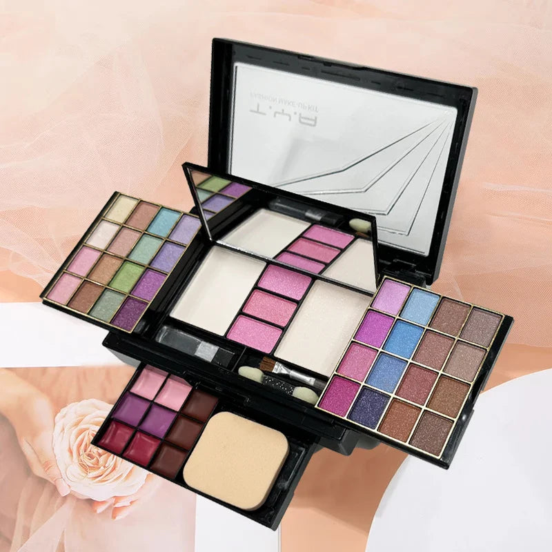Makeup set 46 colors Pearl eye shadow Powder puff Powder blusher Lip gloss set combination T6145