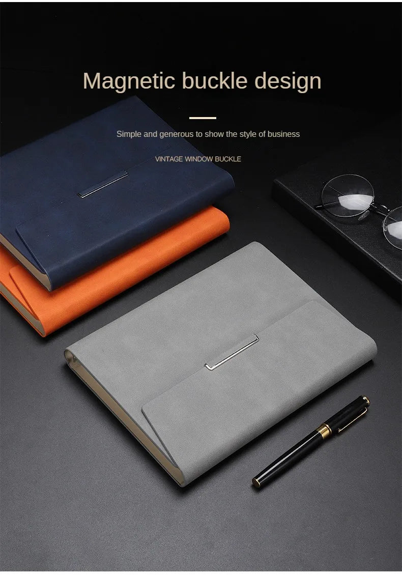 Tri-fold A5 Loose-leaf Notebook Business Meeting Office Record Book Cover Notebook