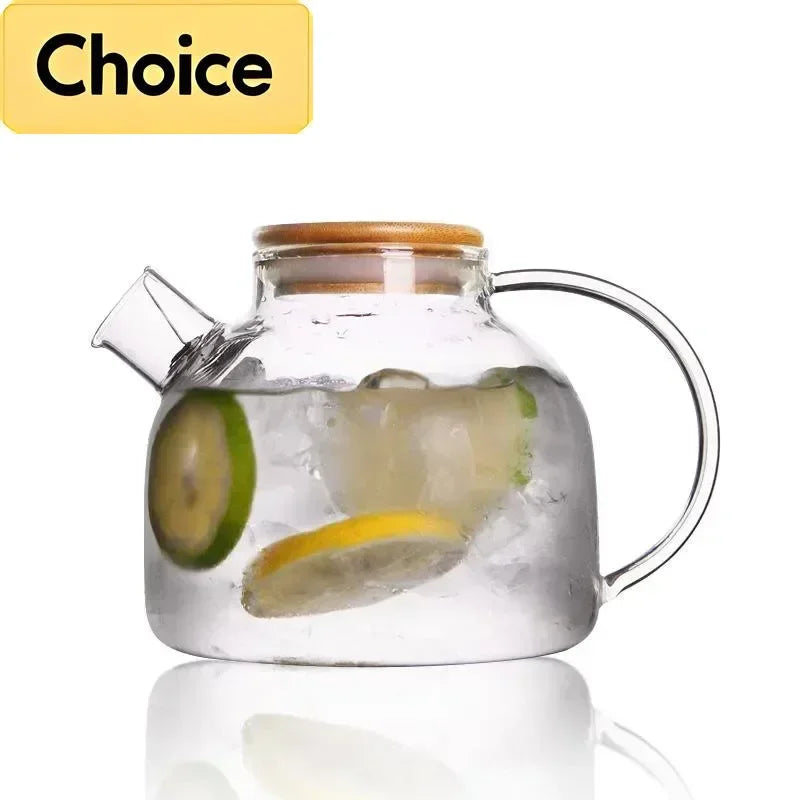 Borosilicate Glass Teapot Heat-Resistant Large Clear Tea Pot  Flower Tea Set Puer Kettle Cup Office Home Tool