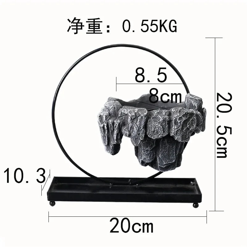Creative Bamboo Succulent Pot Rich Tree Bonsai Iron Tree Rice Bamboo Indoor Floating Island Suspended Iron Micro Landscape Pot