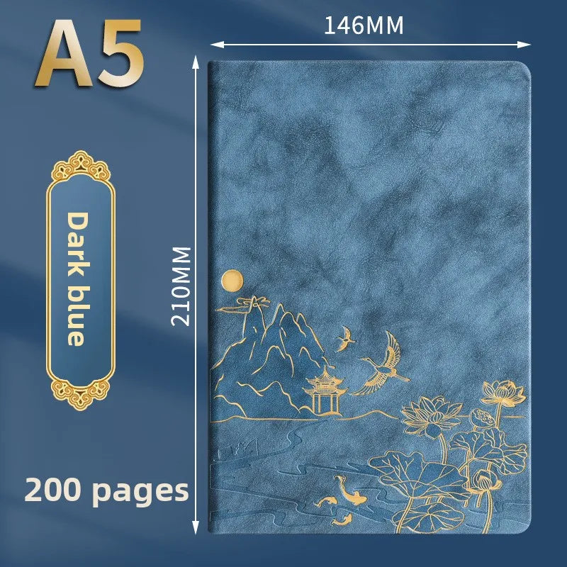 Notebook Set Single Book and Set Selection, Skin Feel and Color Changing PU Material Cover A5 Work Notebook Gift Box Set