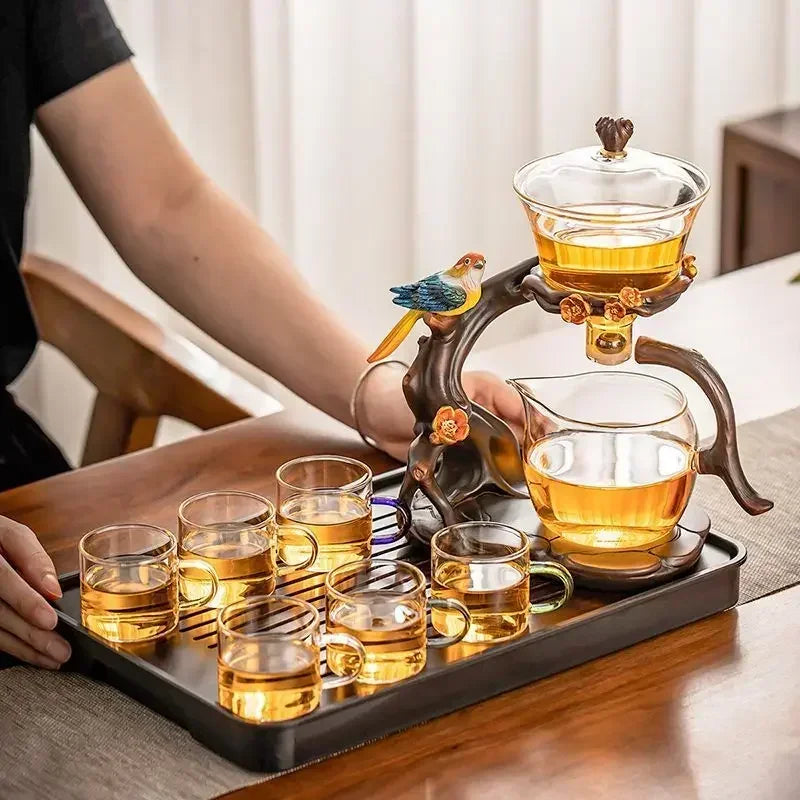 Glass Automatic Tea Set Lazy Tea Maker High End Magnetic Suction Teapot