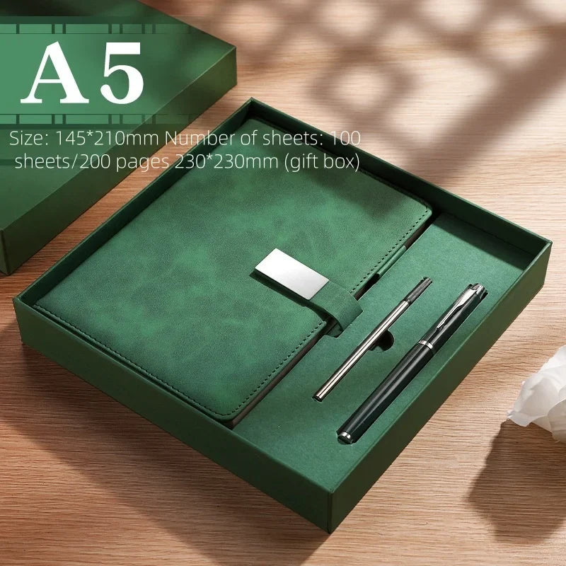 Notebook Set Single Book and Set Selection, Skin Feel and Color Changing PU Material Cover A5 Work Notebook Gift Box Set
