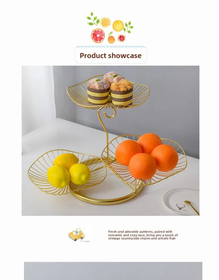 Modern mat Fruit Tray Luxury Light Home Living Room Candy Basket Tea Table Snas Metal Material Nordic Sle