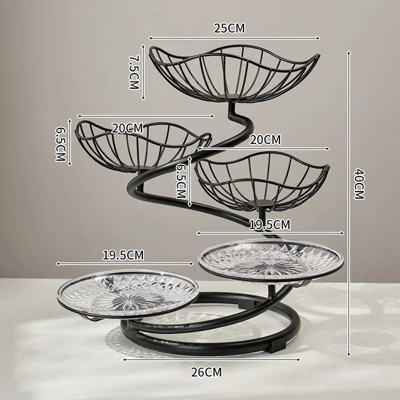Modern mat Fruit Tray Luxury Light Home Living Room Candy Basket Tea Table Snas Metal Material Nordic Sle