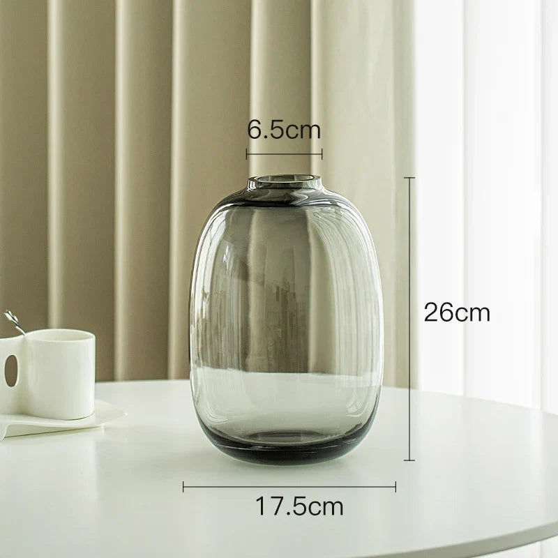 Simple Horse Drunk Wood Vase Potbelly Glass Transparent Aquatic Living Room  Flower Arrangement  Floor Utensils  Fresh Vase