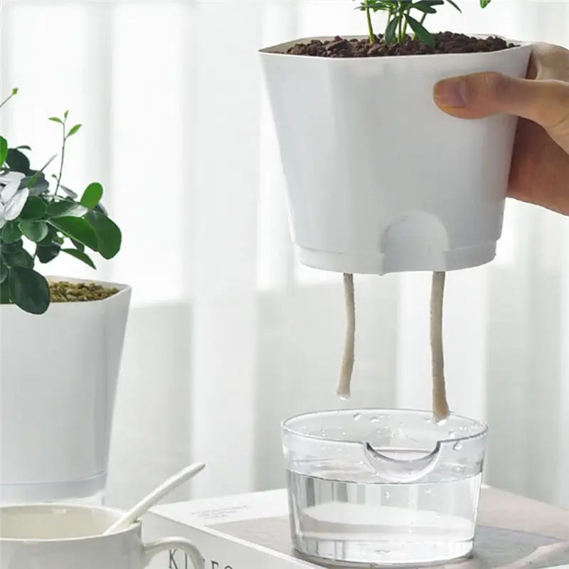 ABHZ-Hydroponic Automatic Water Absorption Succulent Flower Pot Self-Watering Flower Pot Hydroponic Lazy Flower Pot