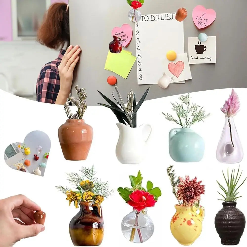Simulation Mini Vase Fridge Magnets Whiteboard Decoration Durable Vase Magnets for Fridge Home Decor Creative