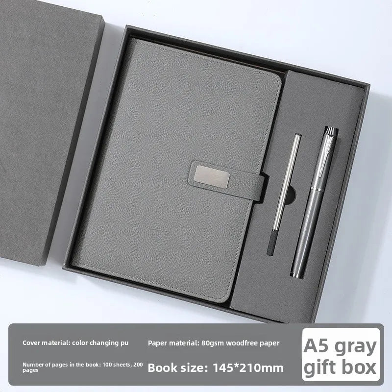 Corporate Office Notebook Fashion Gift Box Meeting Minutes Business Diary Notepad Set Writing Journal for Professional Use
