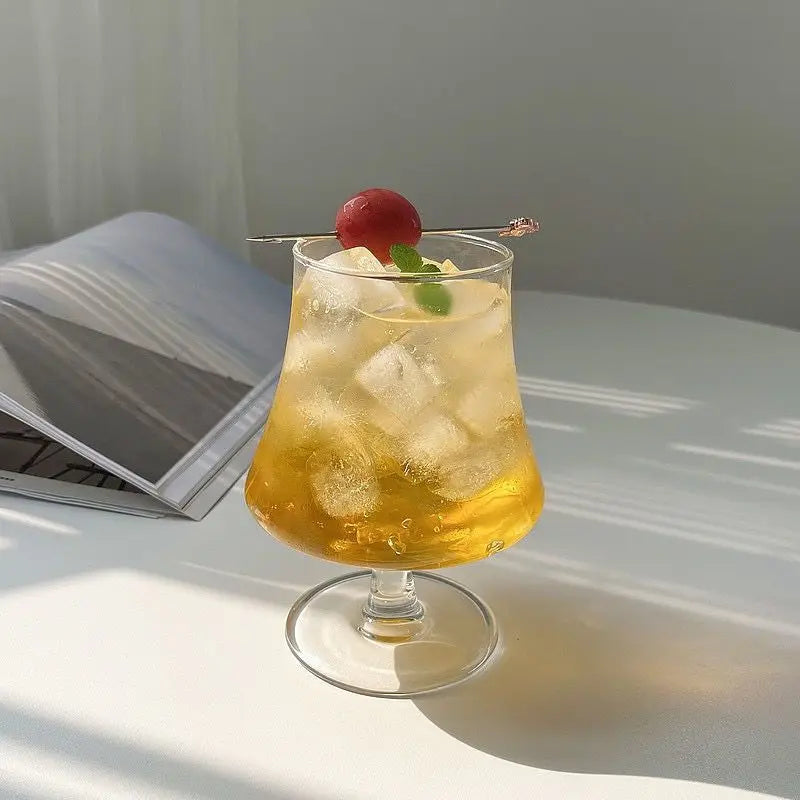 Big-Bellied Brandy Whisky Wine Glasses Short-Legged Glass Cups Coffee Cup Cold Drink Water Cups Beverage Cocktails Glass