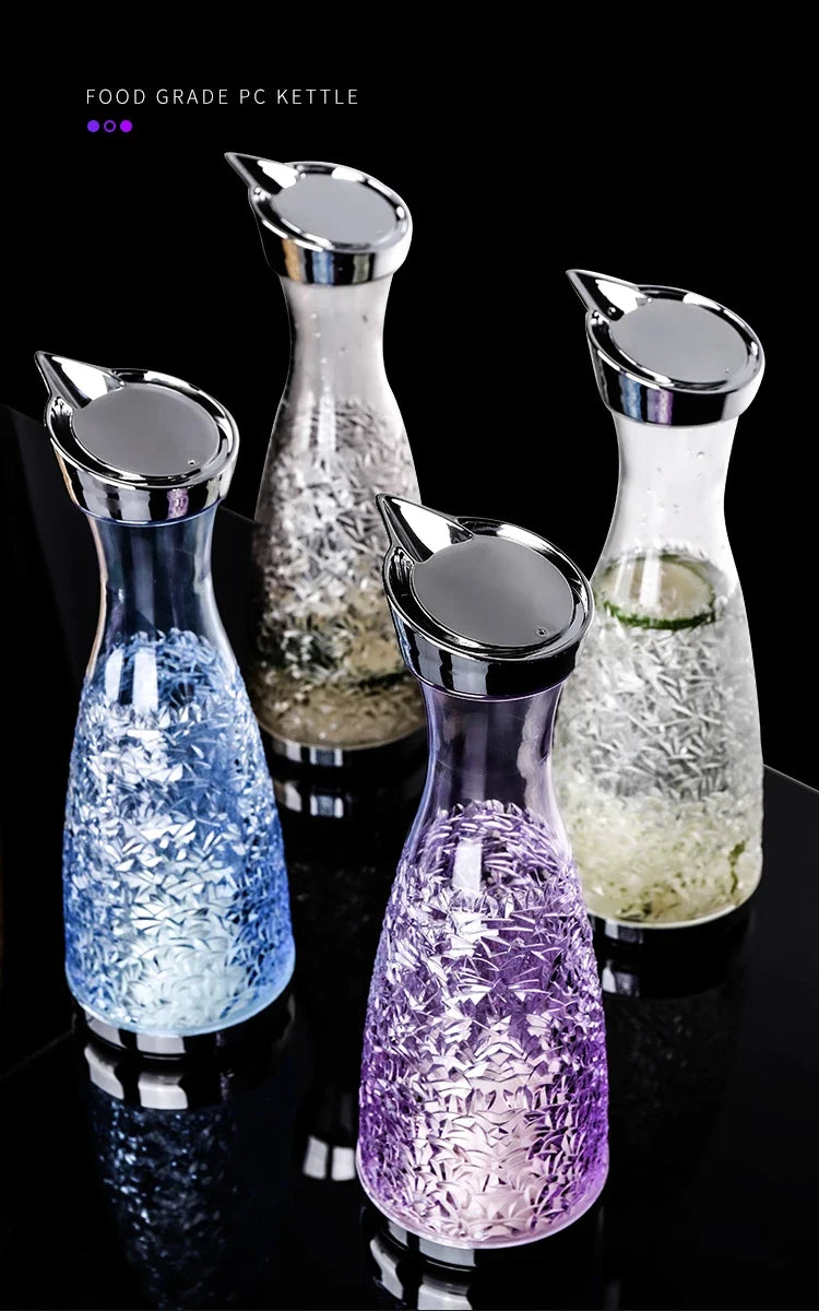 Acrylic Juice Plastic Wine Separator, Plastic Water Bottle, Cold Kettle, Fruit Bar Tool Jar, Plastic Drill Pot PC Home Bar, 1.6L