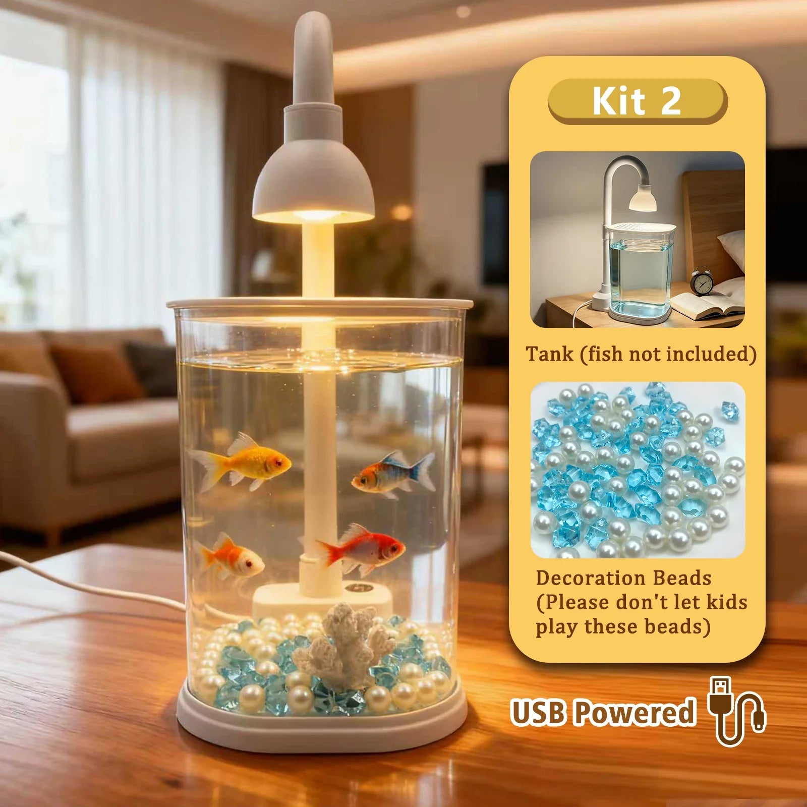 Starter Kit Small Fish Tank Fighting Fish Tank Tabletop Turtle Tank Goldfish Tank With Light Party Gift Idea For Kids