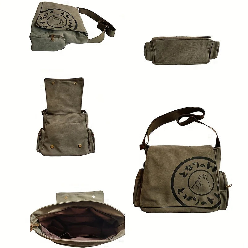 Women's Canvas Shoulder Bag Large Capacity Crossbody Bag Cartoon Messenger Tote Bag Bags Bags