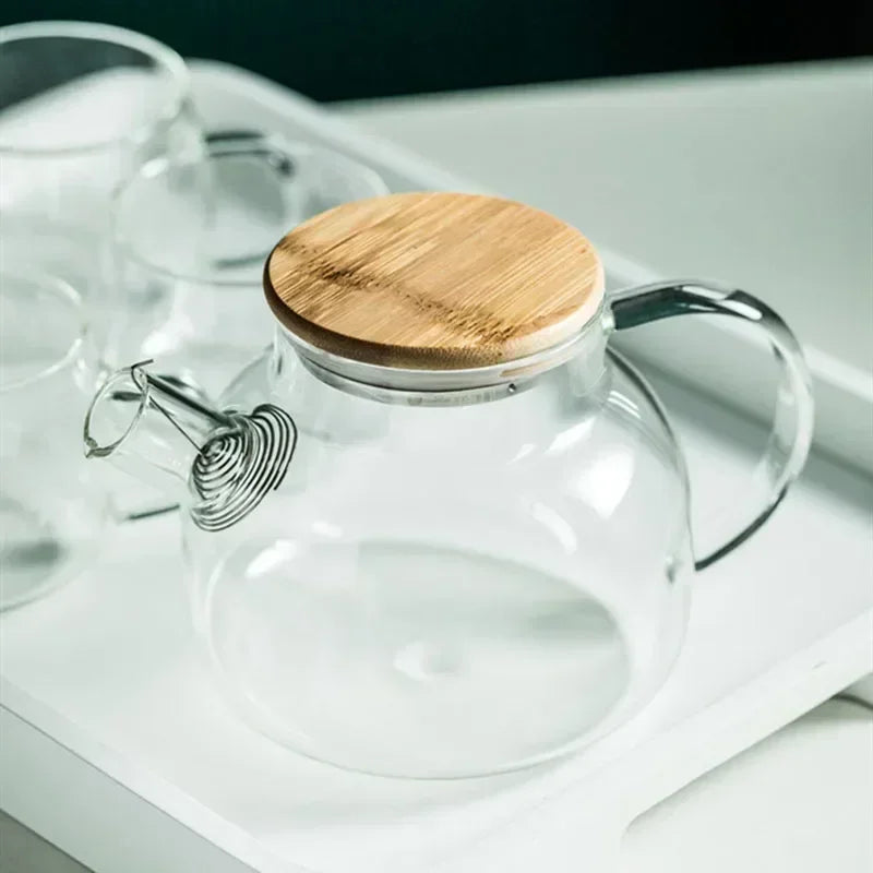 Borosilicate Glass Teapot Heat-Resistant Large Clear Tea Pot  Flower Tea Set Puer Kettle Cup Office Home Tool