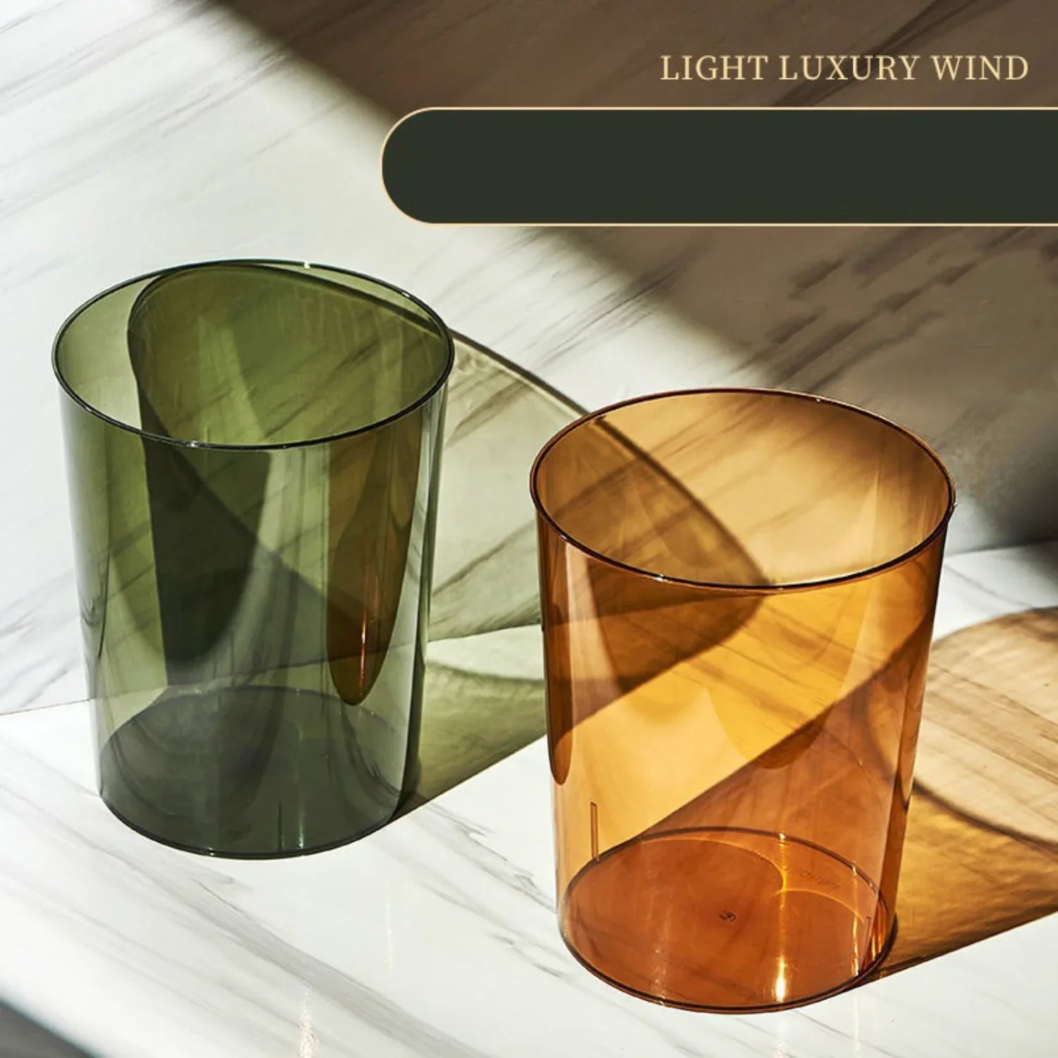 Transparent Trash Can for Office Living Room - Multi-functional Wastebasket for Waste Paper and Ice Bucket