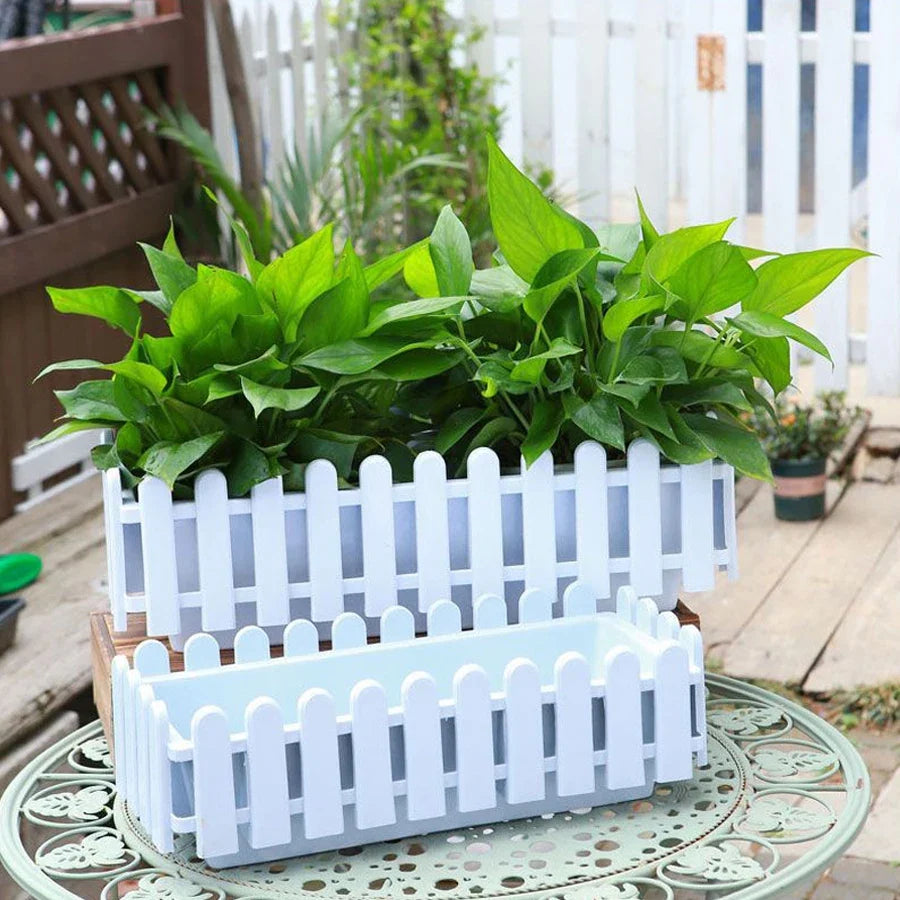 Fence style Flower Pot Rectangular Flower Trough Flower Pot Vegetable Garden Vegetable Pot Balcony Home Flower Cultivation