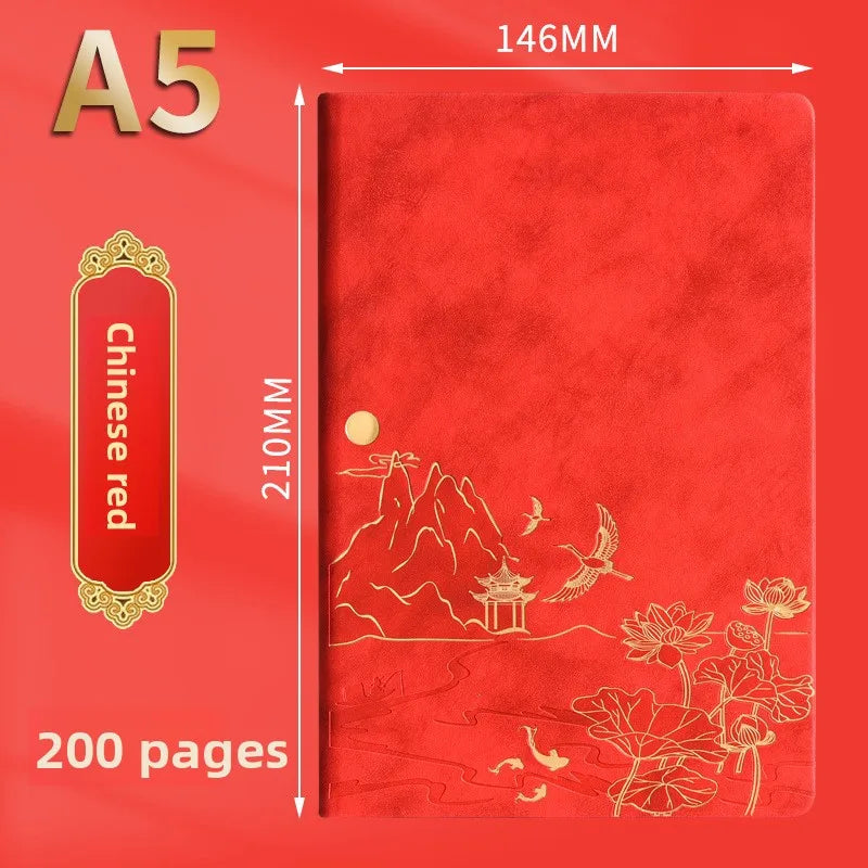 Notebook Set Single Book and Set Selection, Skin Feel and Color Changing PU Material Cover A5 Work Notebook Gift Box Set