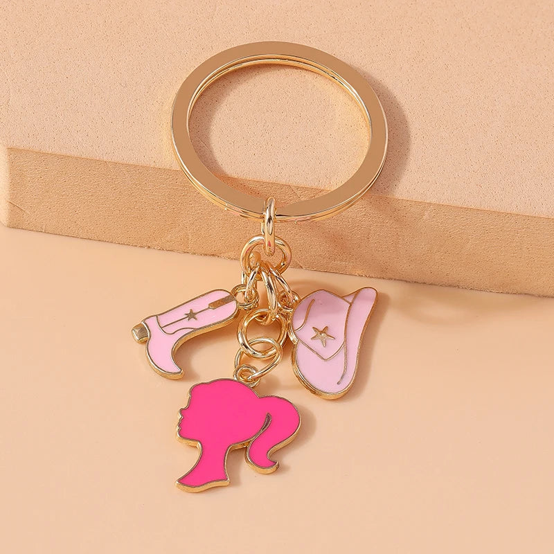 Fashion Women Hat Shoe Pendants Keychain for Car Key Handbag Purse Hanging Keyrings Accessories DIY Jewelry Gifts