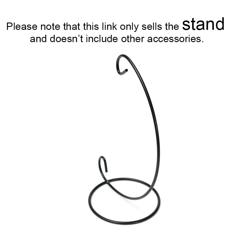 1PC Ornament Display Stand,24cm Black white Iron Hanging Stand Rack Holder with Glass ball,for Christmas and Wedding Decoration