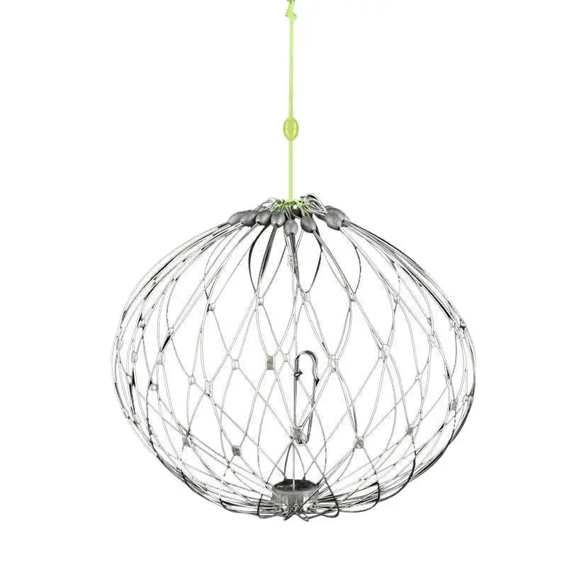 Fishing Net Cage Automatic Open Closing Wire Fish Crab Trap Net Steel Wire For Saltwater Seawater Outdoor Fishing Accessories
