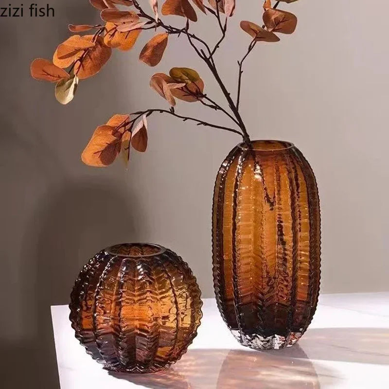 Creative Cactus Glass Vase Desktop Creative Flower Utensils Hydroponic Vase Dried Flower Vase Living Room Aesthetic Decoration