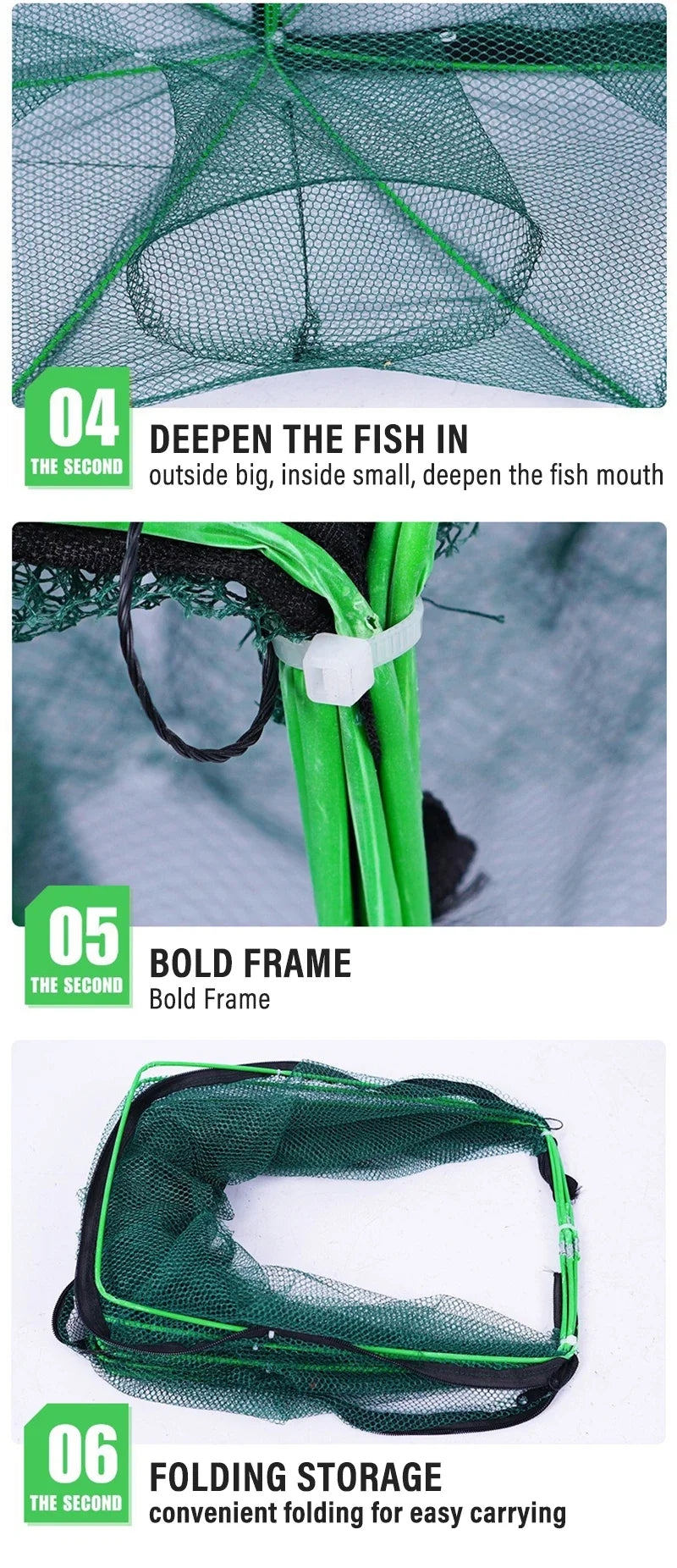 New Fishing Traps Mesh Cage Foldable Crayfish Catchers Crab Fish Cage Trap Net Nylon Casting Fishing Mesh Shrimp Net for Tackle