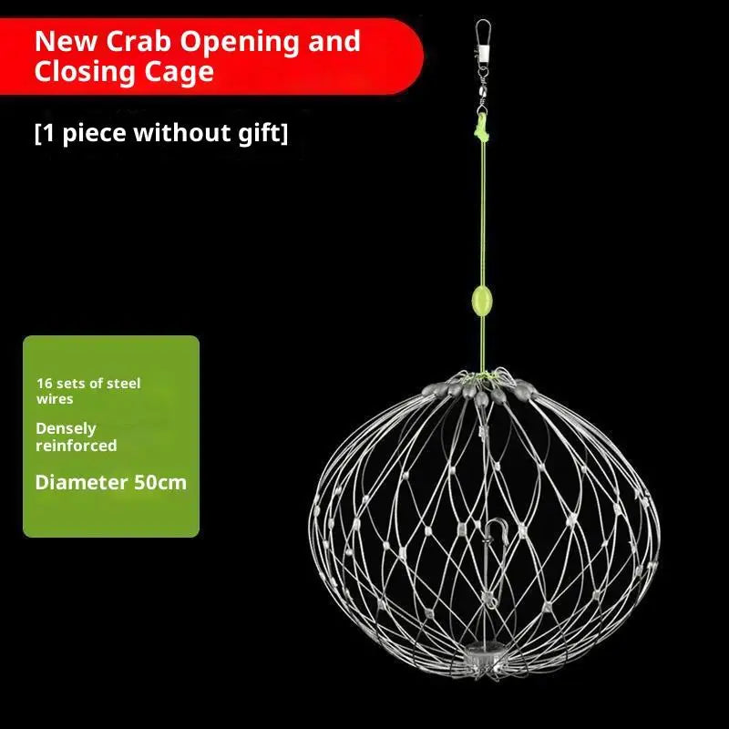Fishing Net Cage Automatic Open Closing Wire Fish Crab Trap Net Steel Wire For Saltwater Seawater Outdoor Fishing Accessories