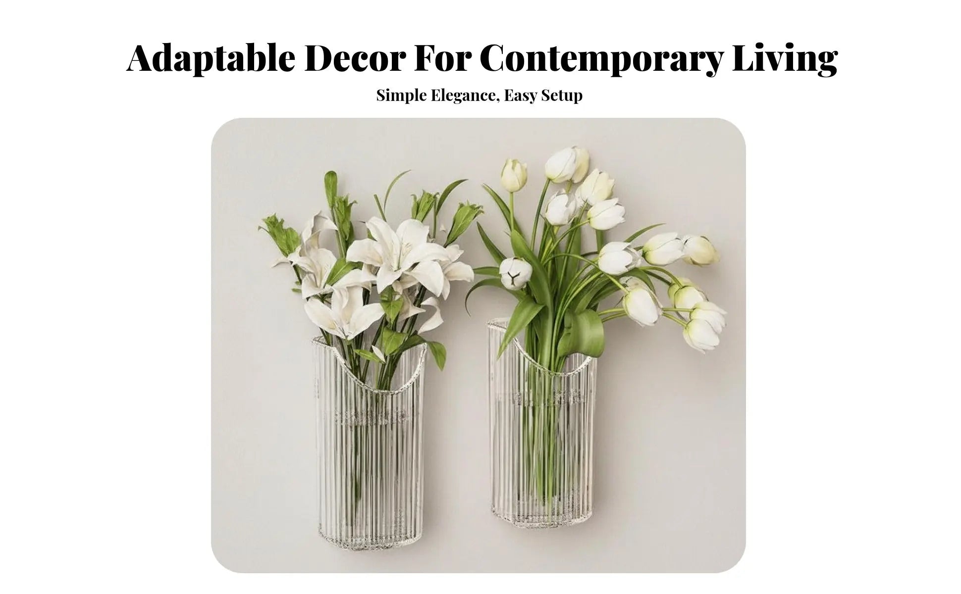 Adhesive Plant Holder No-Tools-Needed Installation Adhesive Ribbed Flower Holder Hydroponics Compatible Space-Saving