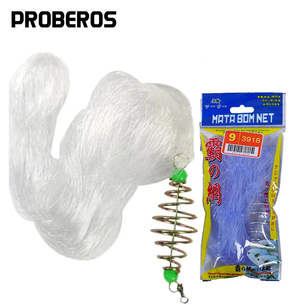 Fishing Spring Net with Luminous Beads Netting for Night Fishing Shoal Cast Nets Outdoor Traps