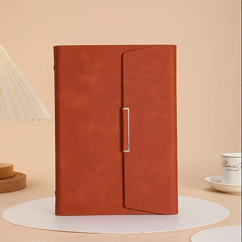 1 high-quality PU cover three fold binder, containing 100 sheets of A5 size paper and high-quality six hole metal rings