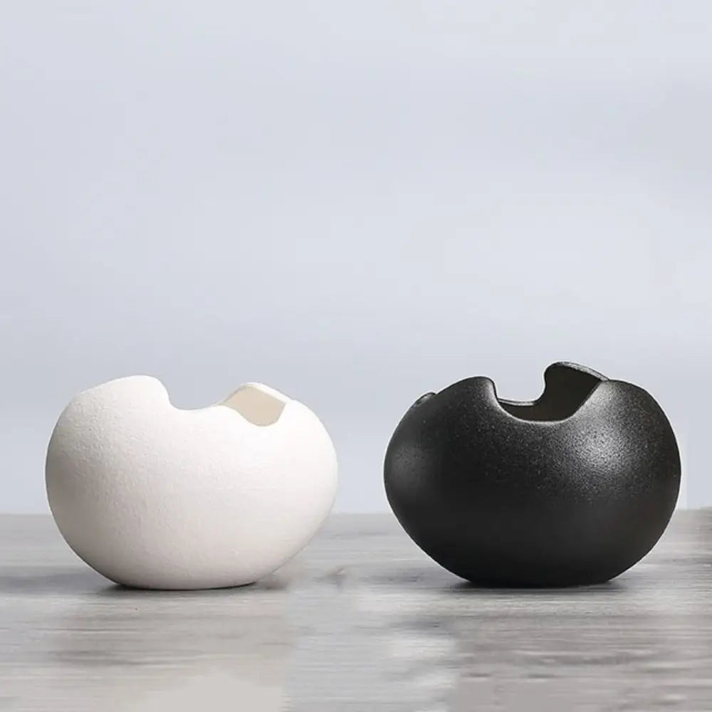 Creative Ceramic Flowerpot Broken Eggshells Shapes Decorative Succulent Plant Container Bonsai Pot Office