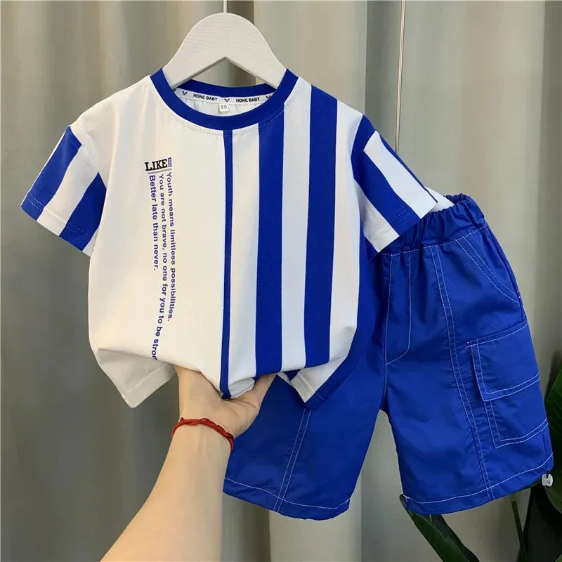 Summer Boy Clothing Suit New Children's Clothes Set Boys Short Sleeve T-Shirt Shorts