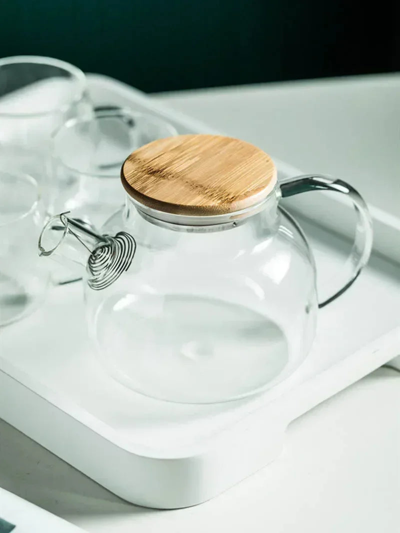 Borosilicate Glass Teapot Heat-Resistant Large Clear Tea Pot  Flower Tea Set Puer Kettle Cup Office Home Tool