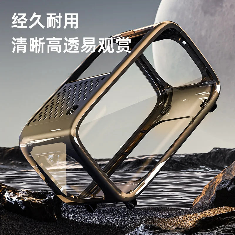 Creative Transparent Covered Aquarium Desktop Ecological Goldfish Tank Living Room Decorative Landscape Viewing Turtle Tank