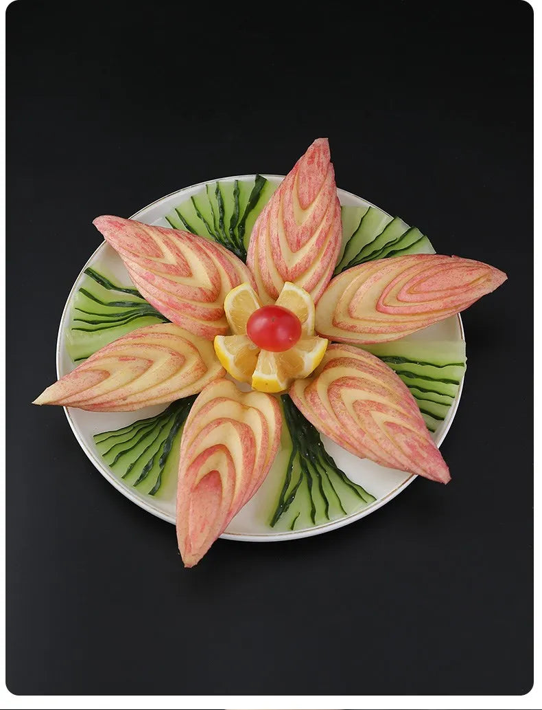 Stainless Steel Triangle Fruit Carving Knife Fruit Platter Artifact Triangle Vegetable Knife Non-slip Carving Blade Kitchen Tool