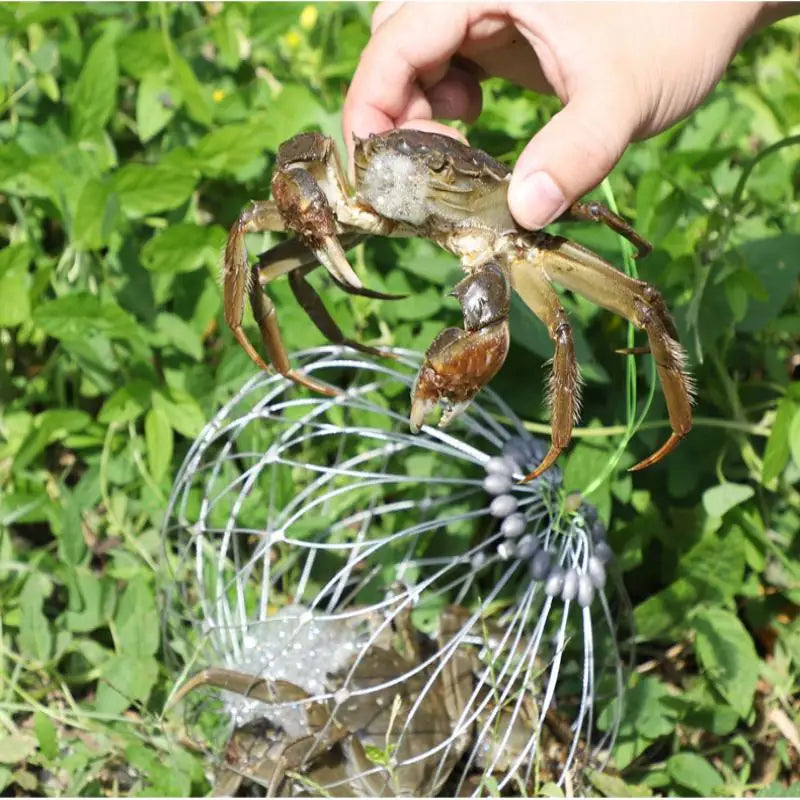 Fishing Net Cage Automatic Open Closing Wire Fish Crab Trap Net Steel Wire For Saltwater Seawater Outdoor Fishing Accessories