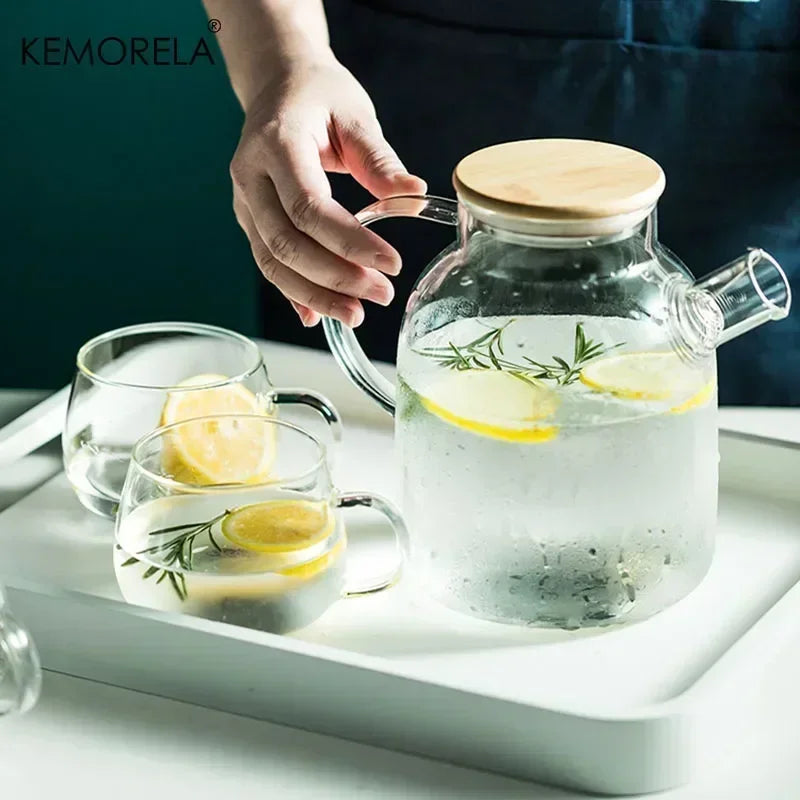 Borosilicate Glass Teapot Heat-Resistant Large Clear Tea Pot  Flower Tea Set Puer Kettle Cup Office Home Tool