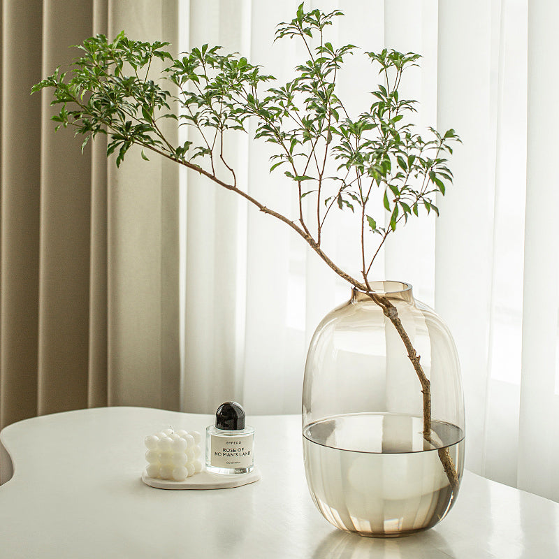 Simple Horse Drunk Wood Vase Potbelly Glass Transparent Aquatic Living Room  Flower Arrangement  Floor Utensils  Fresh Vase