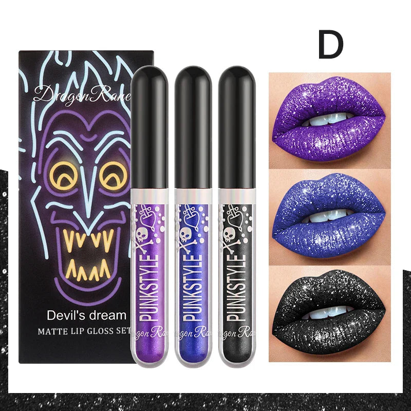 Lip Glaze Long-Lasting Matte Glitter Non-Fading Non-Stick Cup Non-Fading Lip Gloss Metal Shiny Lip Gloss Valentine's Day Gift Lip Glaze