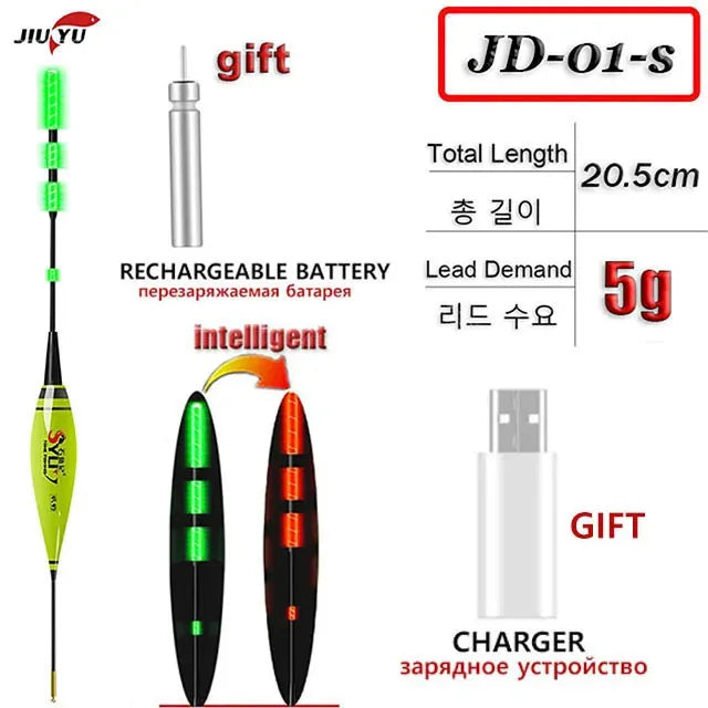 Fishing Float Set Led Smart Electronic Luminous Floats 3g 5g 7g 10g 13g 15g 20g Gravity Sensing Winter Summer Fishing