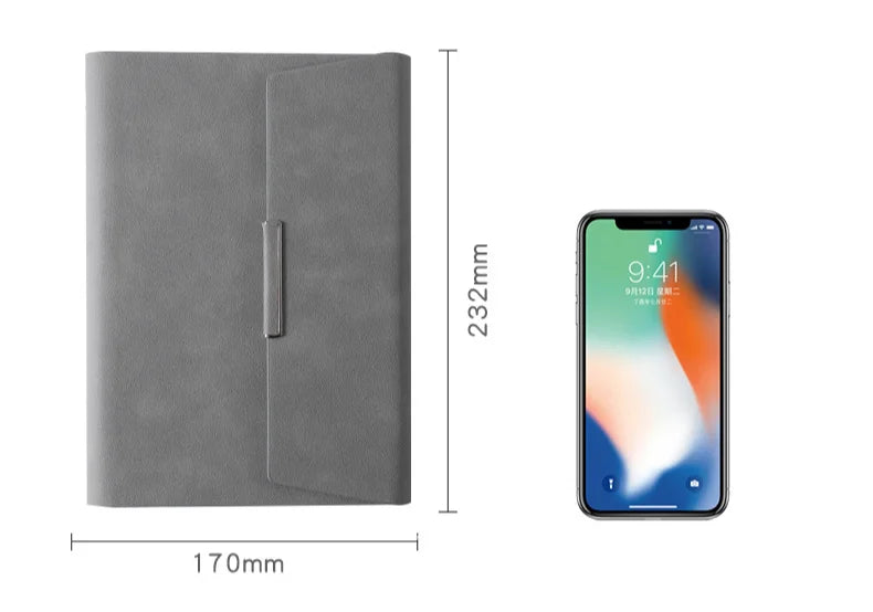 Tri-fold A5 Loose-leaf Notebook Business Meeting Office Record Book Cover Notebook