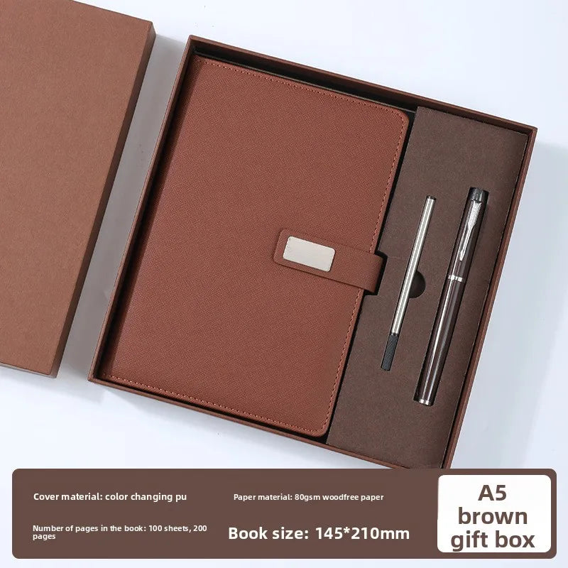 Corporate Office Notebook Fashion Gift Box Meeting Minutes Business Diary Notepad Set Writing Journal for Professional Use