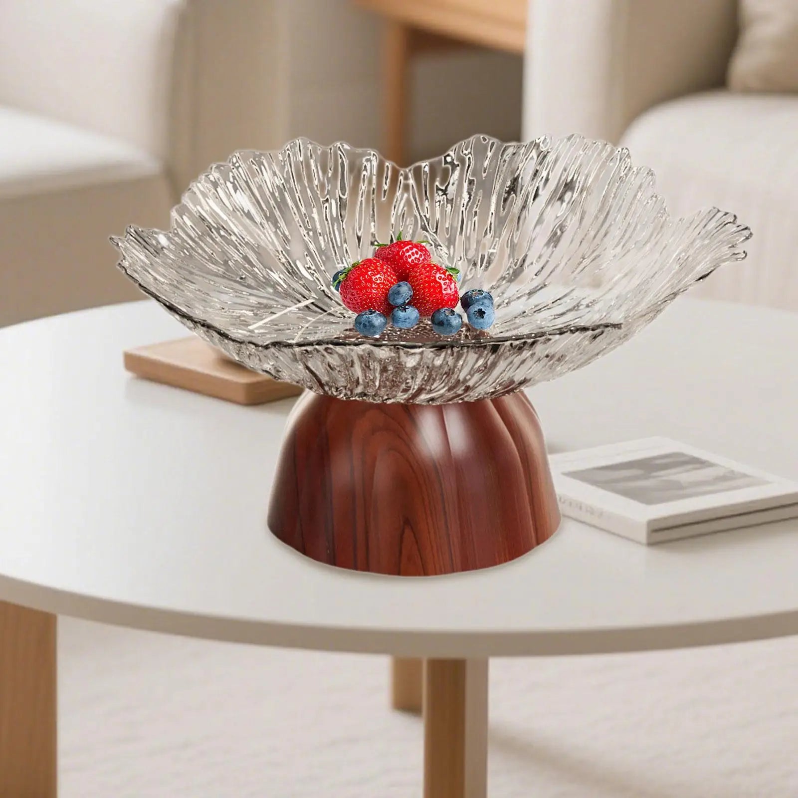 Pedestal Fruit Bowl Snack Holder for Kitchen Counter Living Room Wedding