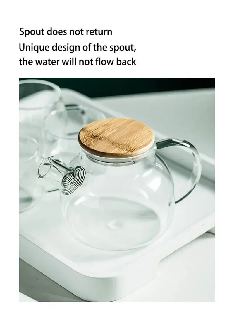 Borosilicate Glass Teapot Heat-Resistant Large Clear Tea Pot  Flower Tea Set Puer Kettle Cup Office Home Tool