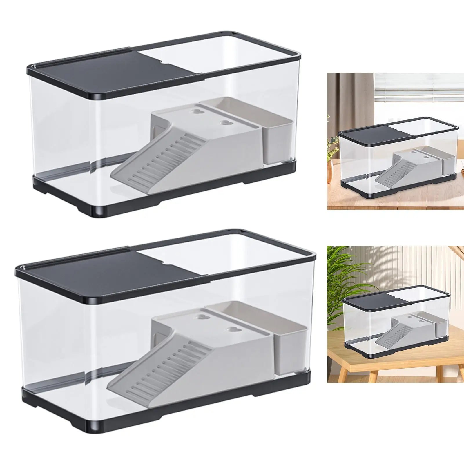 Reptile Habitat Turtle Aquarium Box with Lid Multifunction Terrarium Supplies for Turtles Fishes Amphibians
