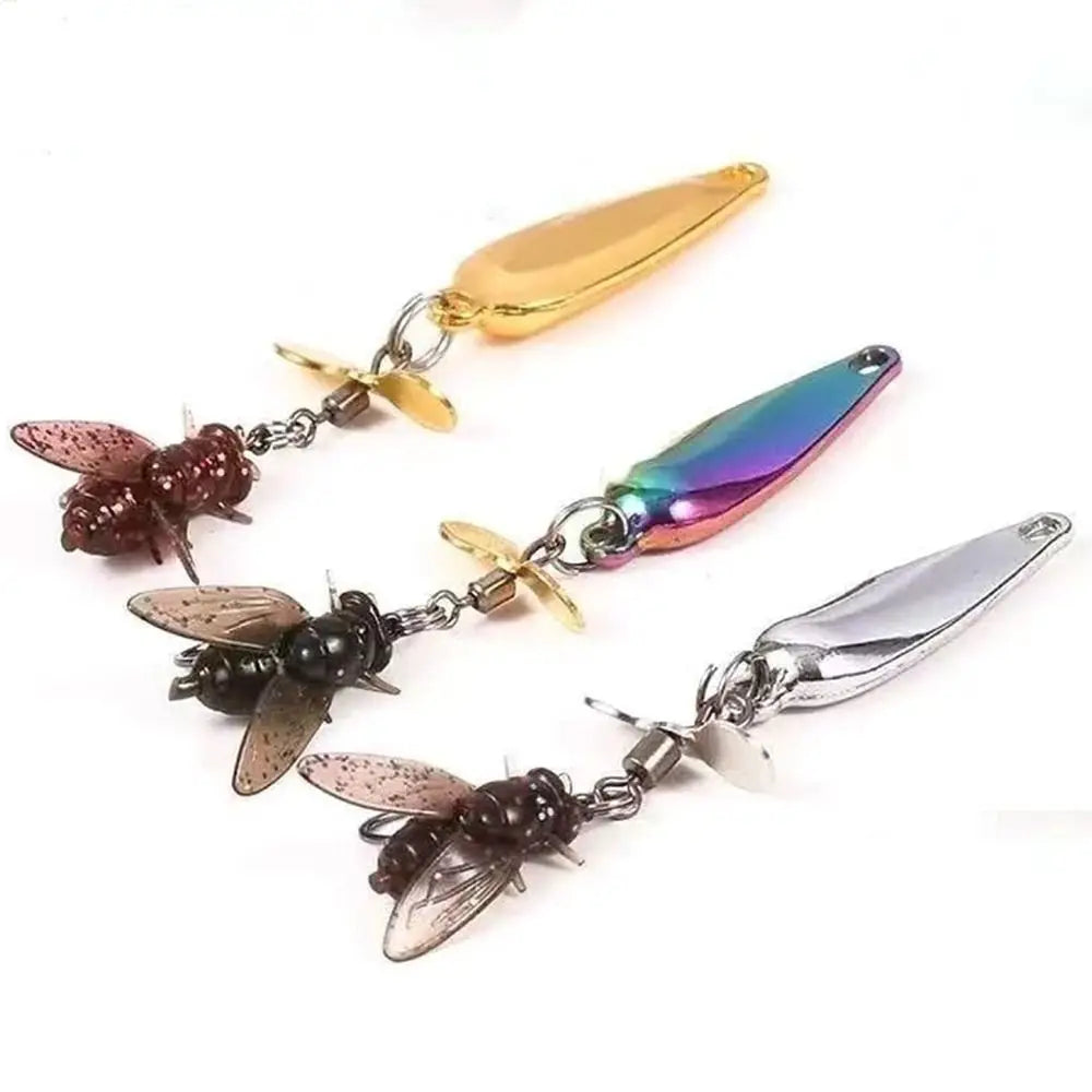 Anti-Rust Artificial Fly Fishing Lure Set Angling Gear Durable Fishing Spinner Baits Fishing Lure Metal Propeller Fishing Bait
