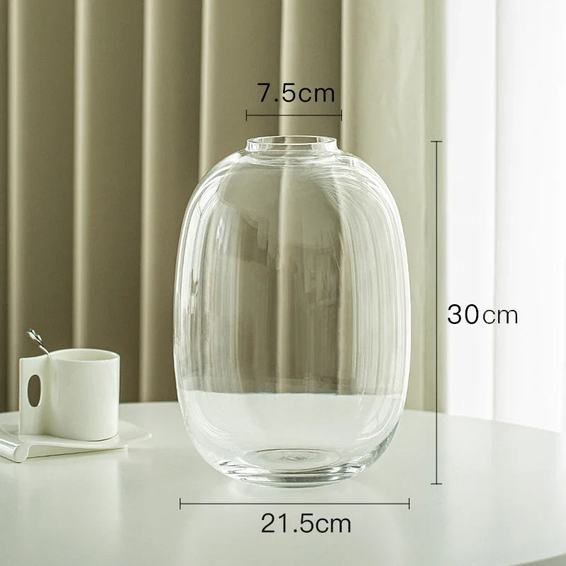 Simple Horse Drunk Wood Vase Potbelly Glass Transparent Aquatic Living Room  Flower Arrangement  Floor Utensils  Fresh Vase